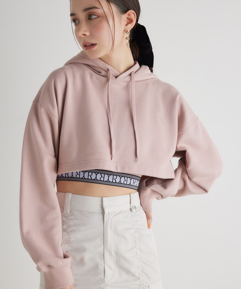 rienda「クロップドフーディースウェットTOP」|Tシャツ・カットソー|
