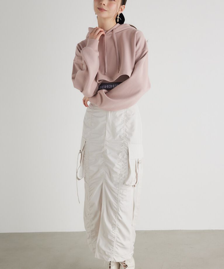 rienda「クロップドフーディースウェットTOP」|Tシャツ・カットソー|