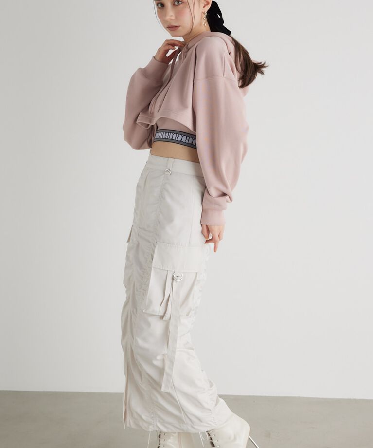 rienda「クロップドフーディースウェットTOP」|Tシャツ・カットソー|