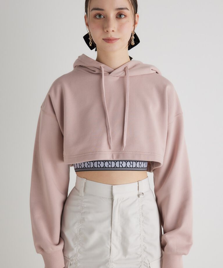 rienda「クロップドフーディースウェットTOP」|Tシャツ・カットソー|