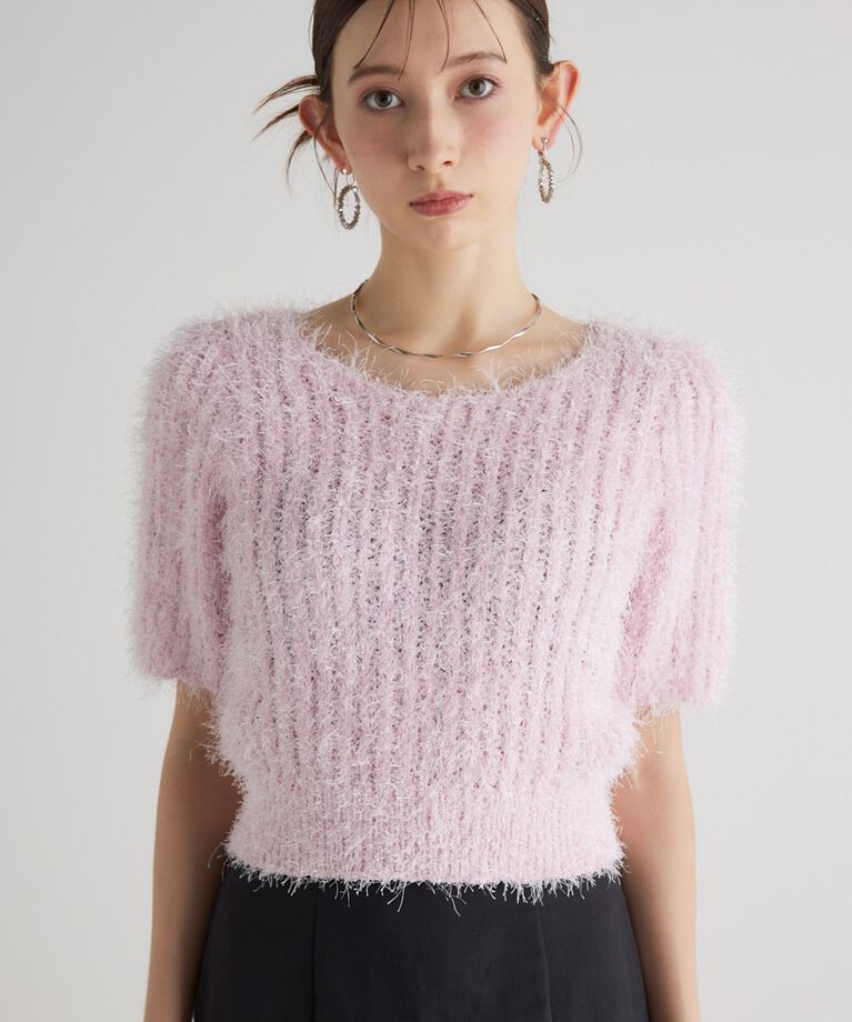 rienda「コンパクトシアーシャギーknitTOP」|ニット・セーター|