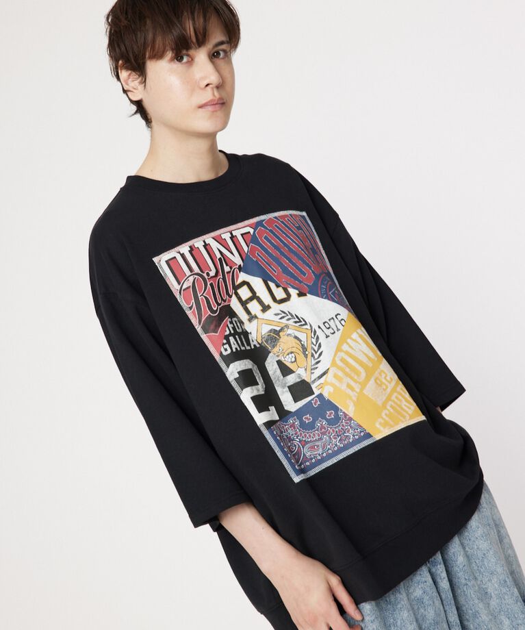 RODEO CROWNS「イラストハーフスリーブスウェット」|Tシャツ・カットソー|BLK