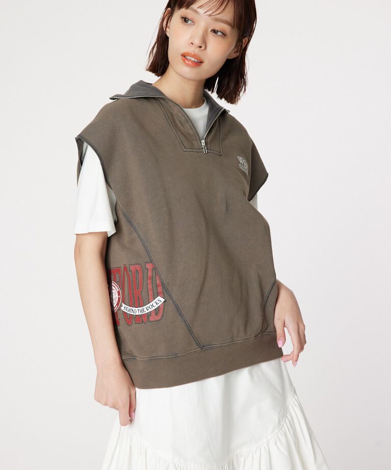 RODEO CROWNS「リメイクハーフジップベスト」|Tシャツ・カットソー|