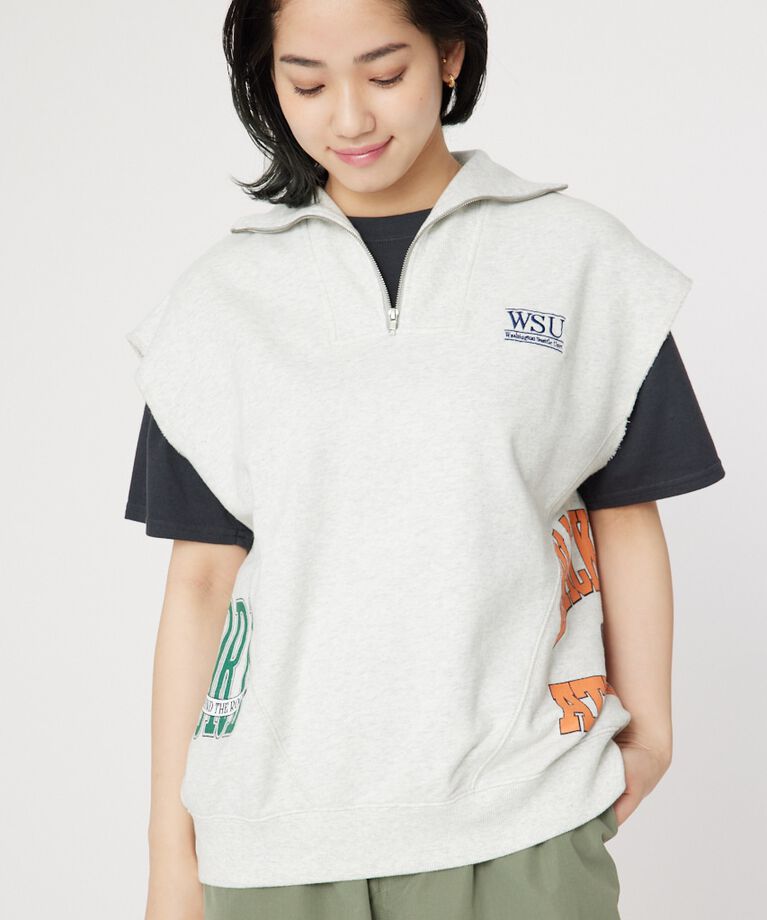 RODEO CROWNS「リメイクハーフジップベスト」|Tシャツ・カットソー|