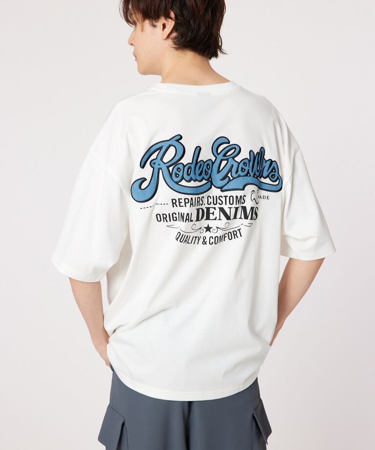 RODEO CROWNS「メンズ デニムパッチTシャツ」|Tシャツ・カットソー|WHT