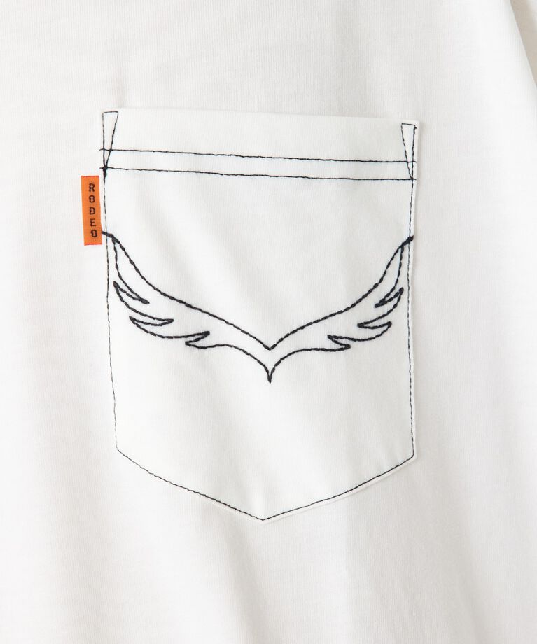 RODEO CROWNS「メンズ デニムパッチTシャツ」|Tシャツ・カットソー|