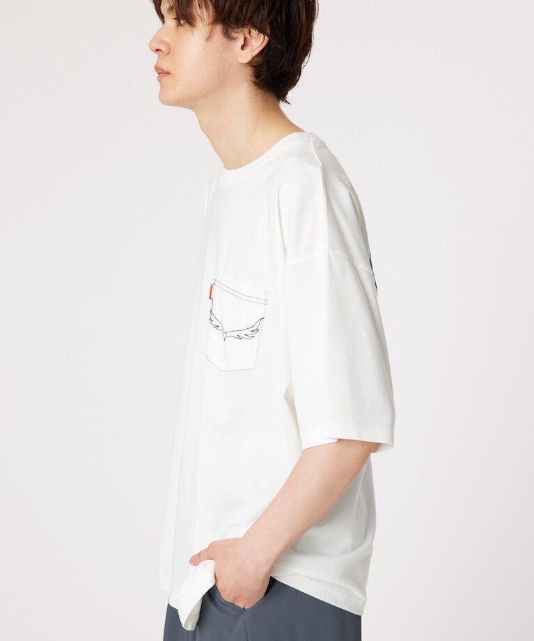 RODEO CROWNS「メンズ デニムパッチTシャツ」|Tシャツ・カットソー|