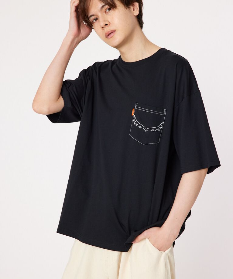 RODEO CROWNS「メンズ デニムパッチTシャツ」|Tシャツ・カットソー|