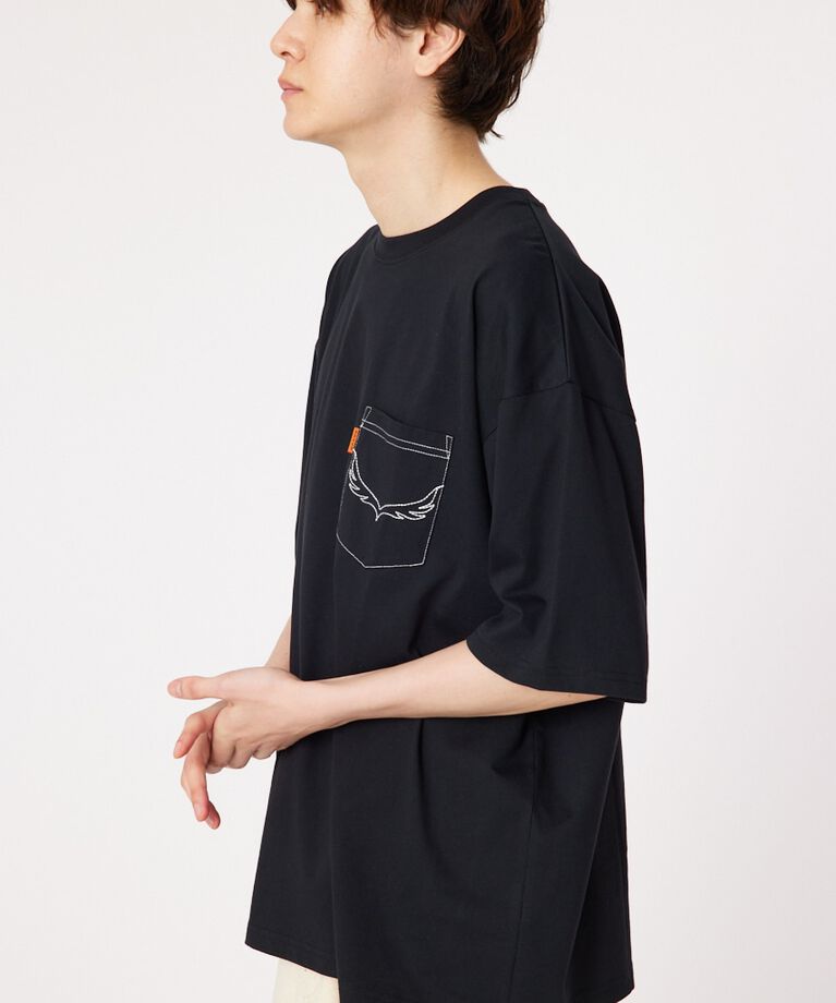 RODEO CROWNS「メンズ デニムパッチTシャツ」|Tシャツ・カットソー|