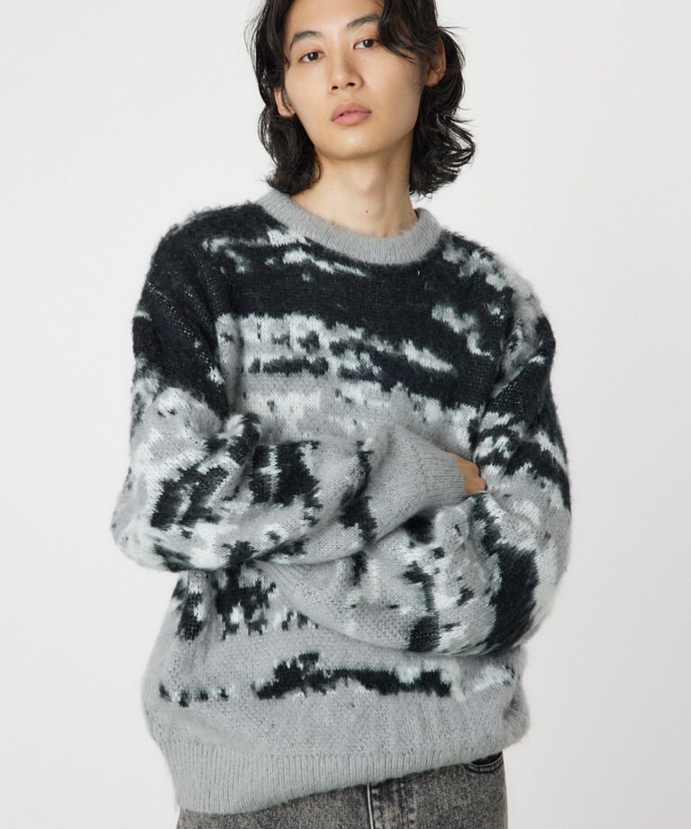 RODEO CROWNS「abstract patternニット」|ニット・セーター|GRY