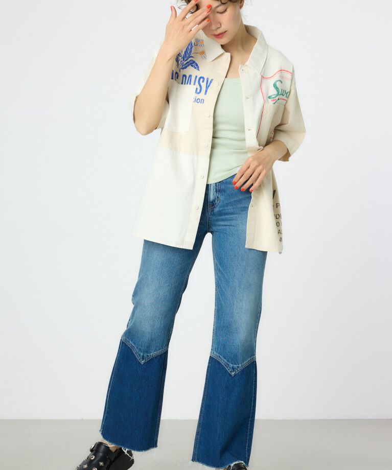 RODEO CROWNS「HEM WESTERN デニムパンツ」|デニム|