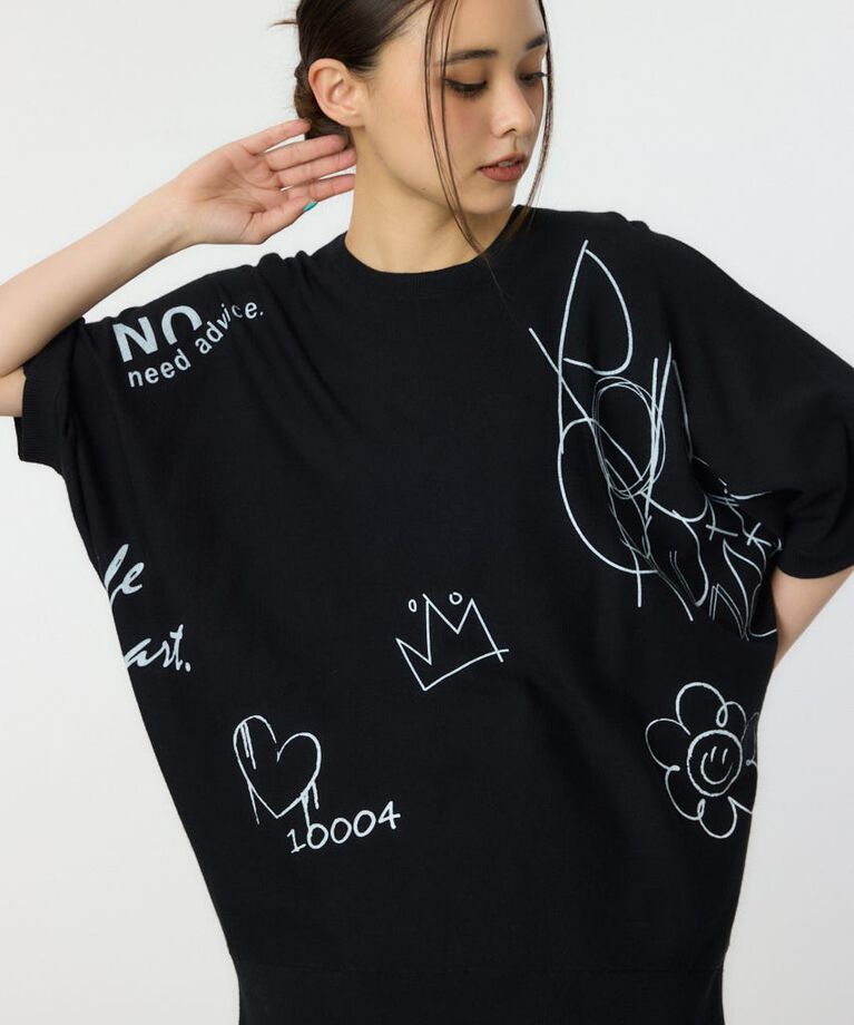 RODEO CROWNS「ラクガキドルマンニット」|ニット・セーター|BLK