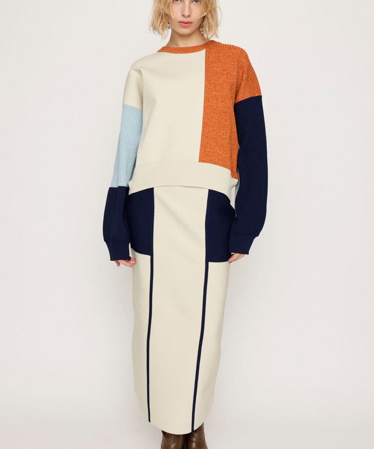 SLY「BLOCKING I LINE KNIT スカート」|スカート|