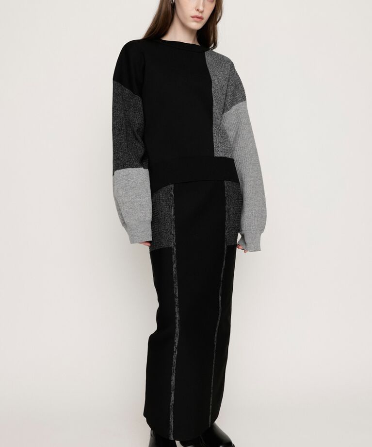SLY「BLOCKING I LINE KNIT スカート」|スカート|