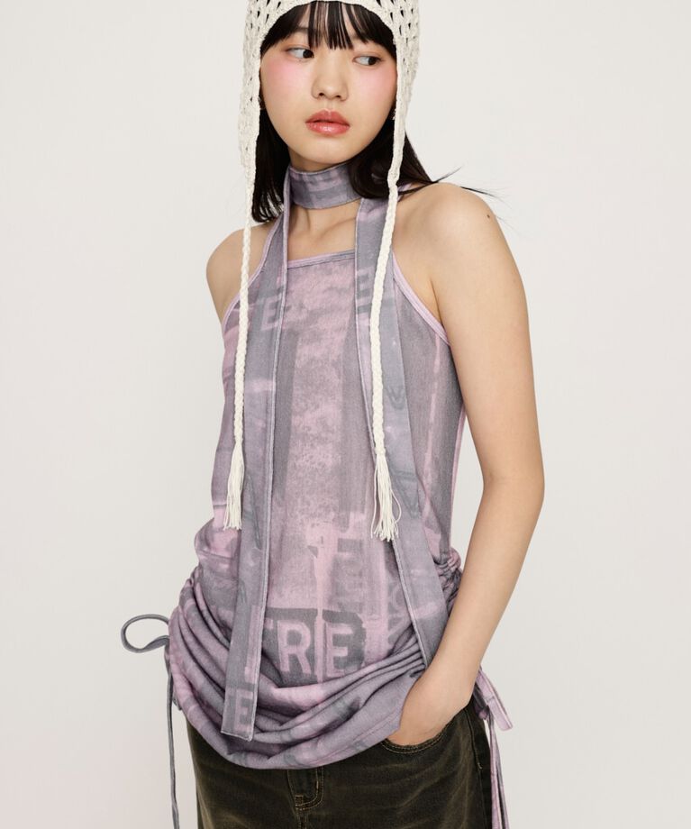 SLY「PHOTO PRINT SHIRRING ワンピース」|ワンピース|M/PNK7