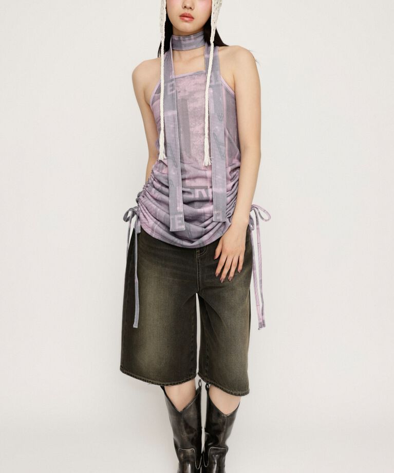 SLY「PHOTO PRINT SHIRRING ワンピース」|ワンピース|