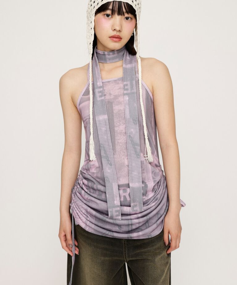 SLY「PHOTO PRINT SHIRRING ワンピース」|ワンピース|