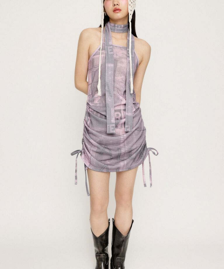SLY「PHOTO PRINT SHIRRING ワンピース」|ワンピース|