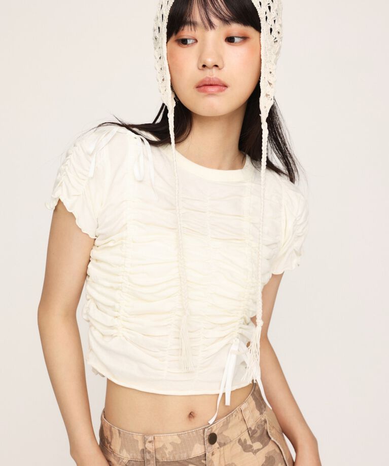 SLY「DRAWSTRING GATHER トップス」|Tシャツ・カットソー|IVOY3