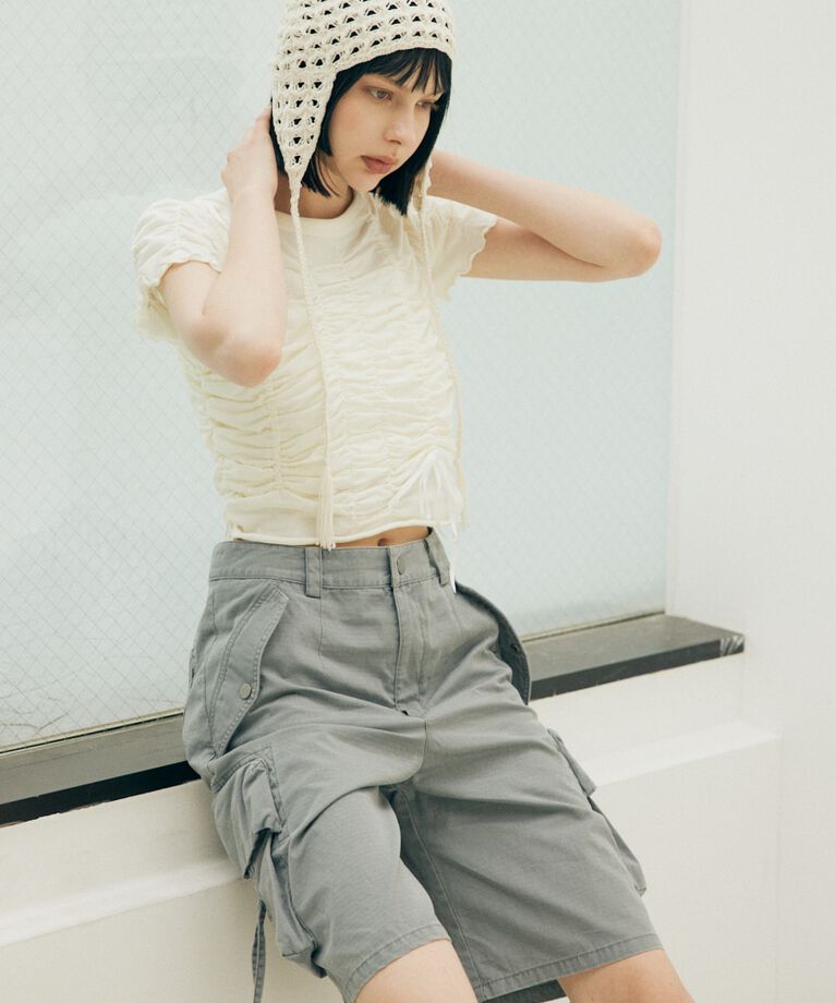 SLY「DRAWSTRING GATHER トップス」|Tシャツ・カットソー|