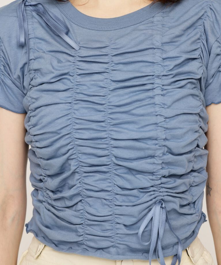 SLY「DRAWSTRING GATHER トップス」|Tシャツ・カットソー|