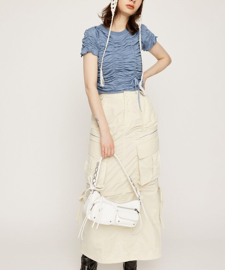 SLY「DRAWSTRING GATHER トップス」|Tシャツ・カットソー|