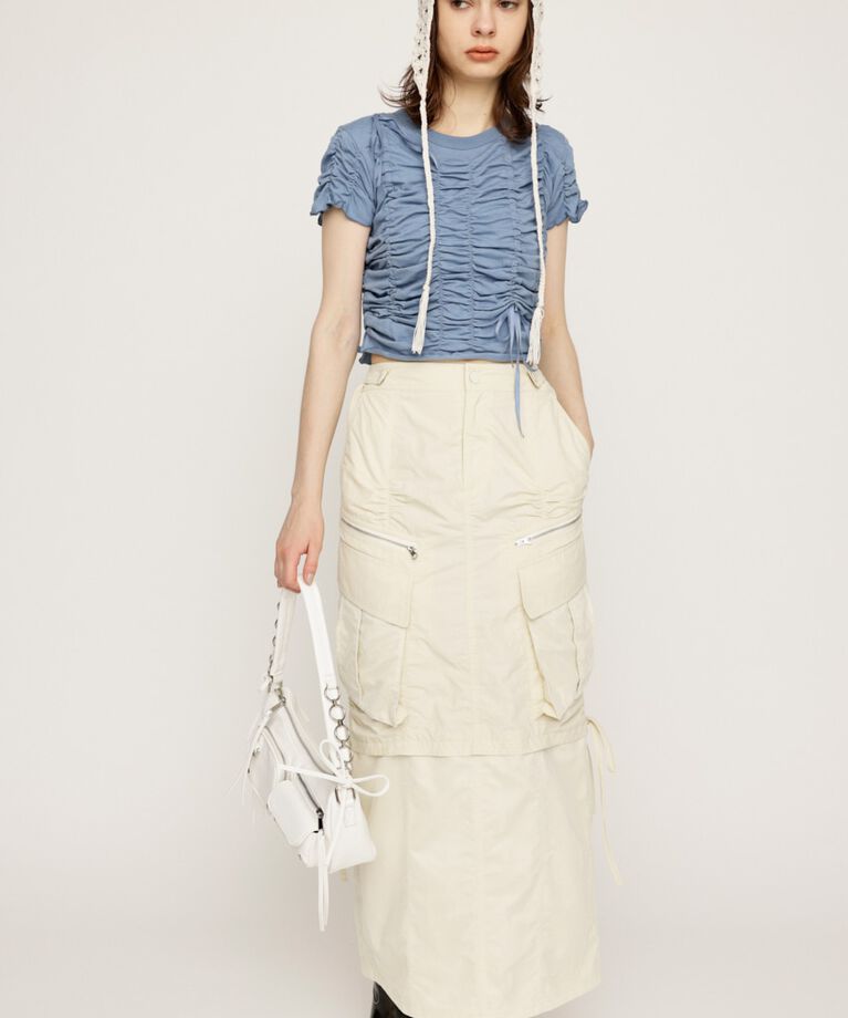 SLY「DRAWSTRING GATHER トップス」|Tシャツ・カットソー|