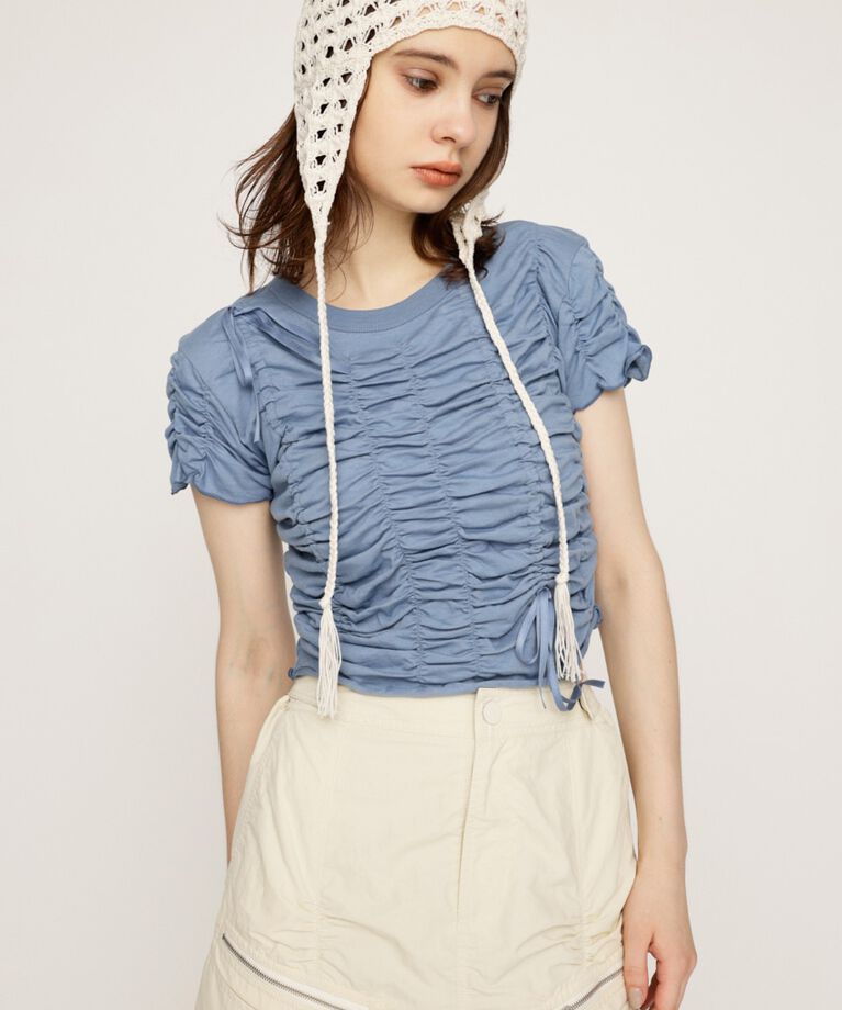 SLY「DRAWSTRING GATHER トップス」|Tシャツ・カットソー|