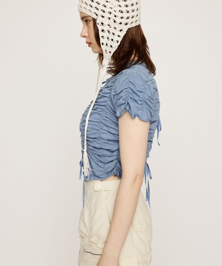 SLY「DRAWSTRING GATHER トップス」|Tシャツ・カットソー|