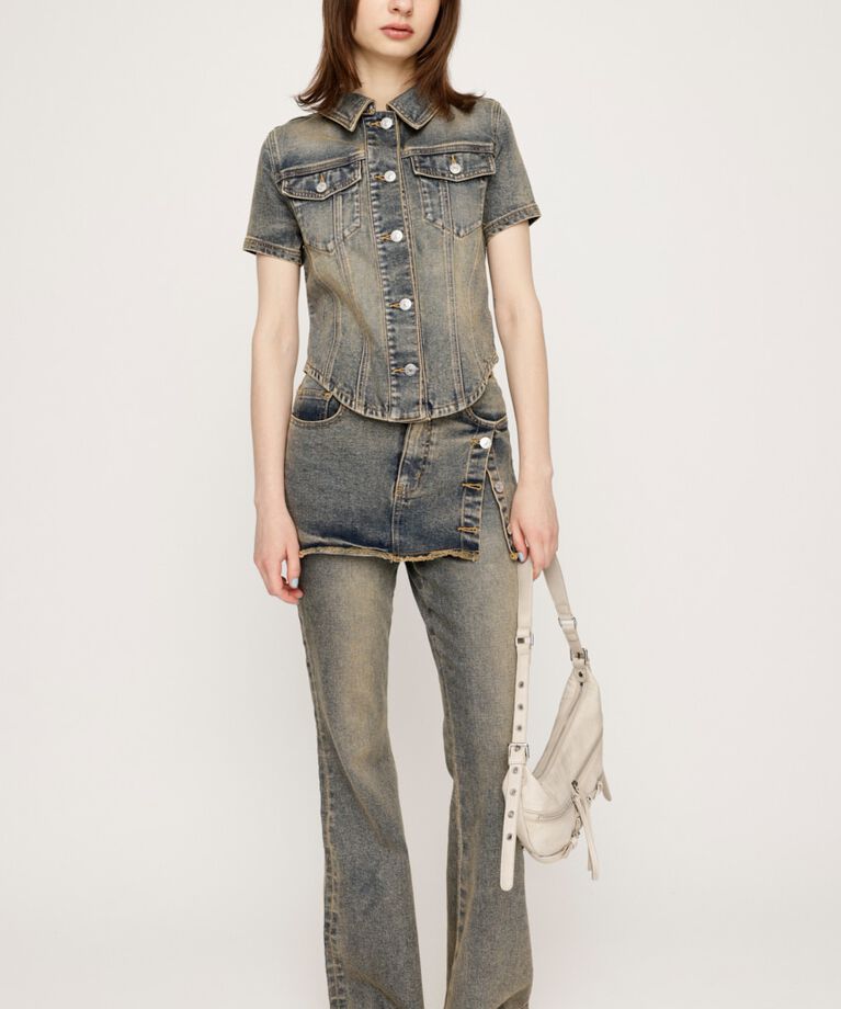 SLY「OVERDYE JW LAYERED FLARE PT-BE」|デニム|