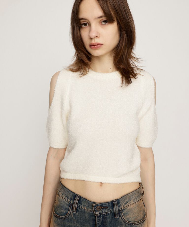 SLY「SHAGGY CUTOUT トップス」|ニット・セーター|