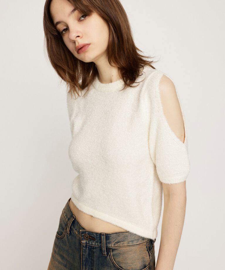 SLY「SHAGGY CUTOUT トップス」|ニット・セーター|
