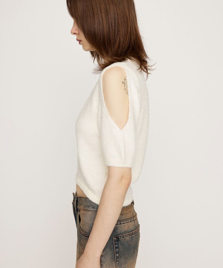 SLY「SHAGGY CUTOUT トップス」|ニット・セーター|