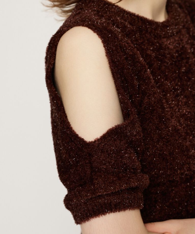 SLY「SHAGGY CUTOUT トップス」|ニット・セーター|