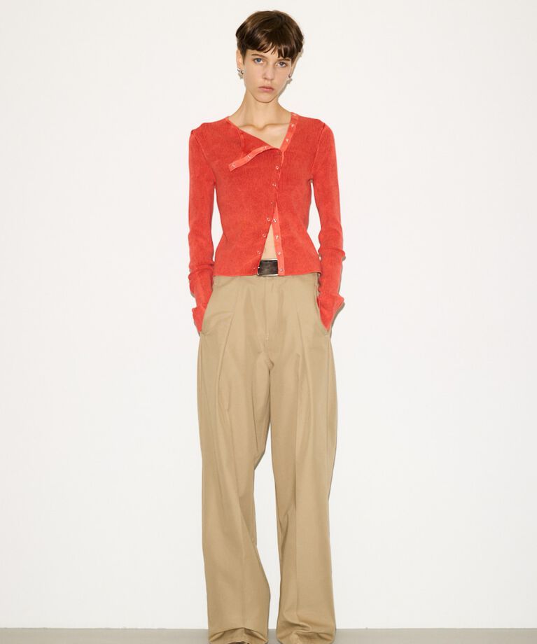 SLY「SLANT BUTTON HG RIB トップス」|ニット・セーター|