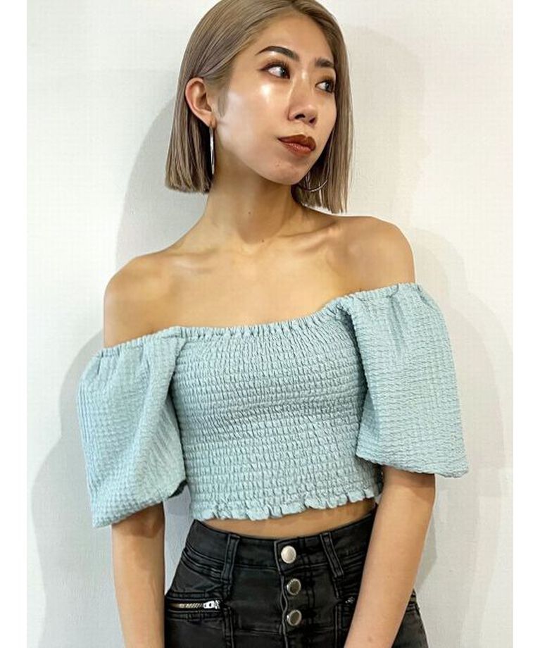 EMODA「ボリュームスリーブクロップトップ」|Tシャツ・カットソー|