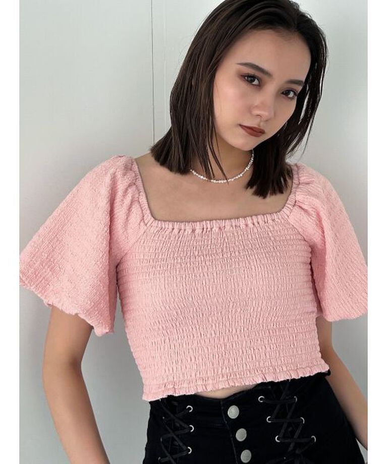 EMODA「ボリュームスリーブクロップトップ」|Tシャツ・カットソー|