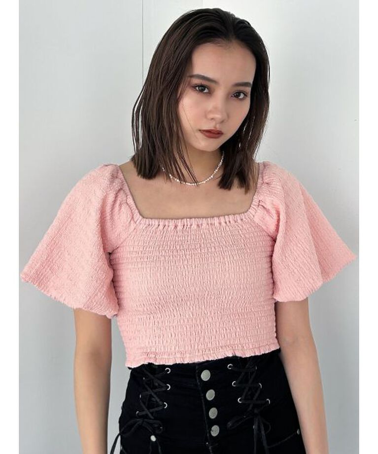 EMODA「ボリュームスリーブクロップトップ」|Tシャツ・カットソー|