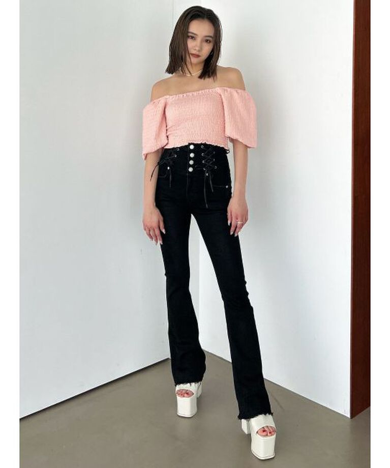 EMODA「ボリュームスリーブクロップトップ」|Tシャツ・カットソー|