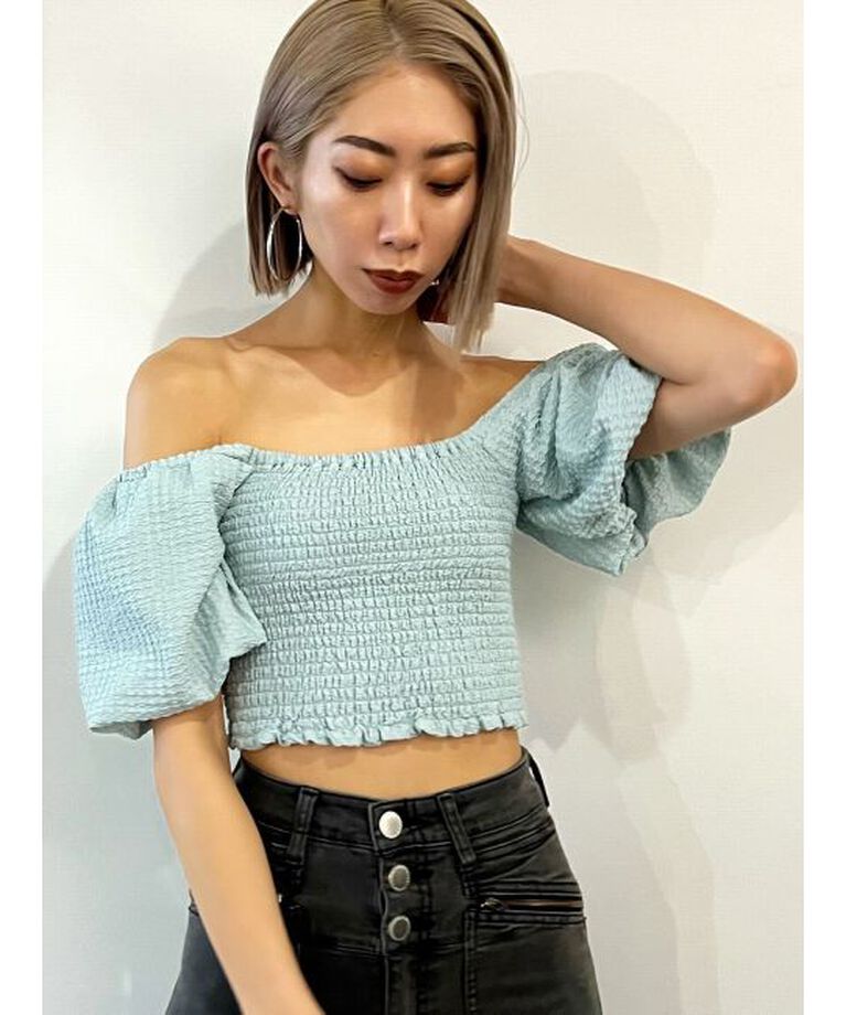 EMODA「ボリュームスリーブクロップトップ」|Tシャツ・カットソー|
