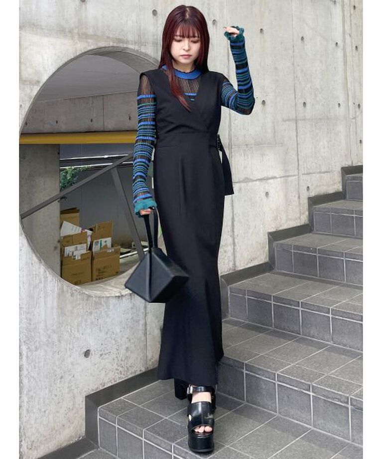 MURUA「カシュクールマーメイドジャンパースカート」|ワンピース|