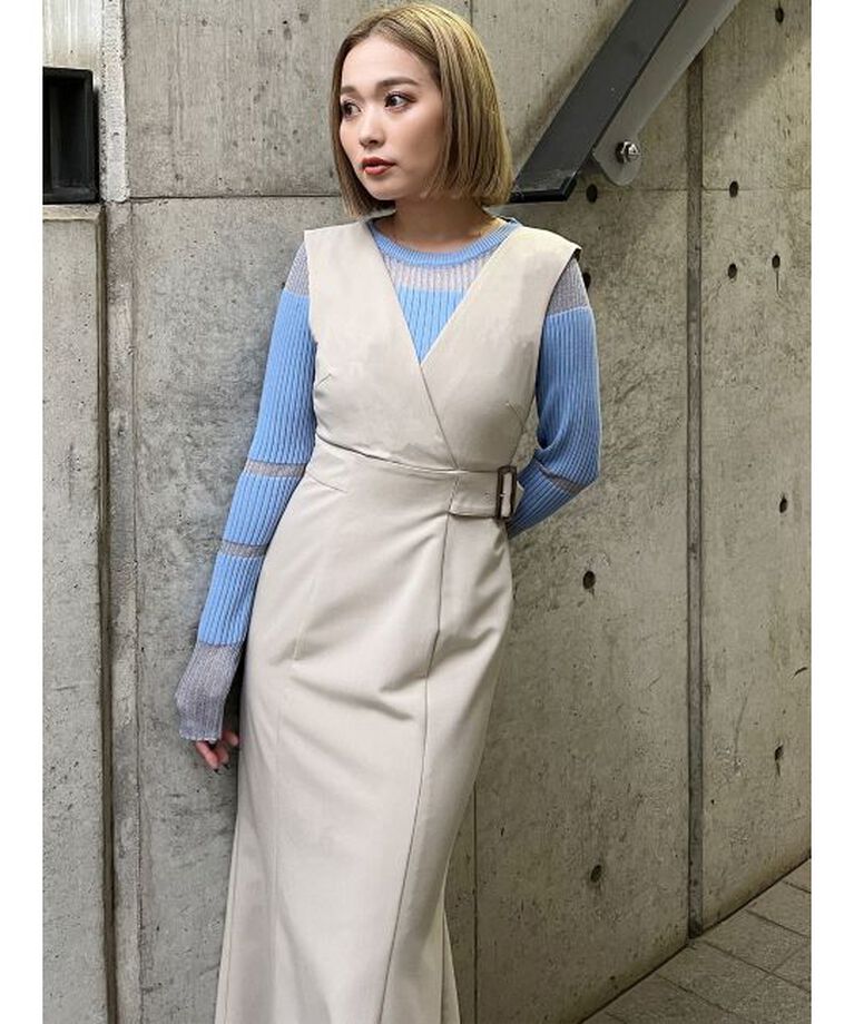 MURUA「カシュクールマーメイドジャンパースカート」|ワンピース|