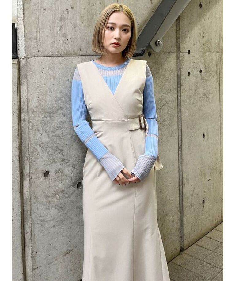 MURUA「カシュクールマーメイドジャンパースカート」|ワンピース|