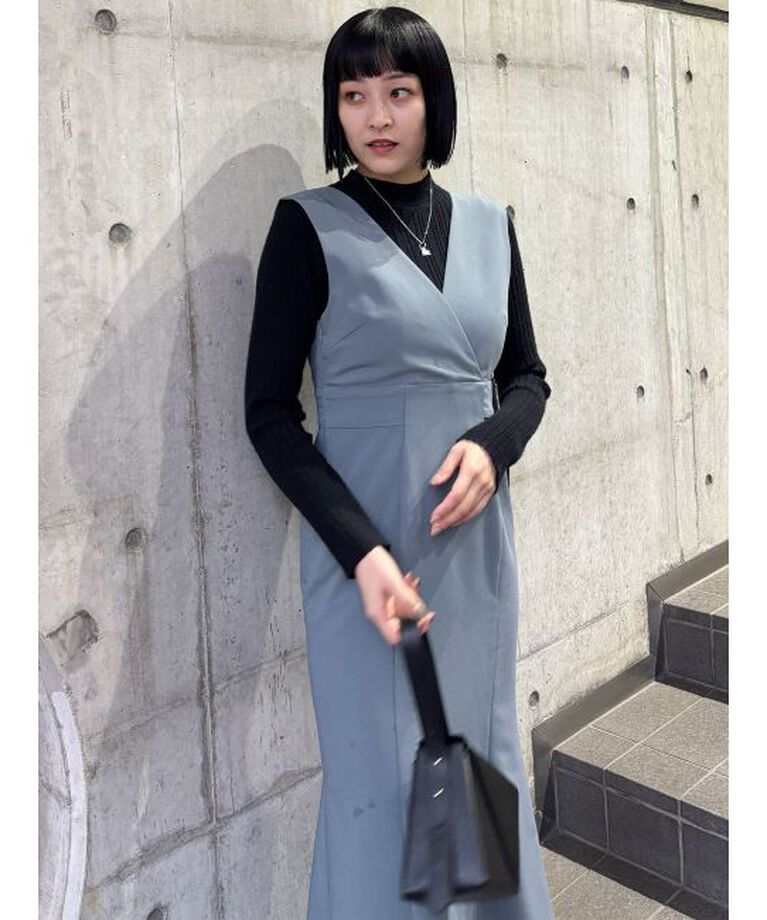 MURUA「カシュクールマーメイドジャンパースカート」|ワンピース|