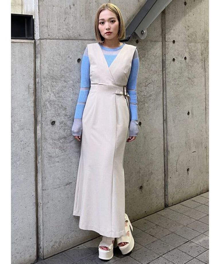 MURUA「カシュクールマーメイドジャンパースカート」|ワンピース|