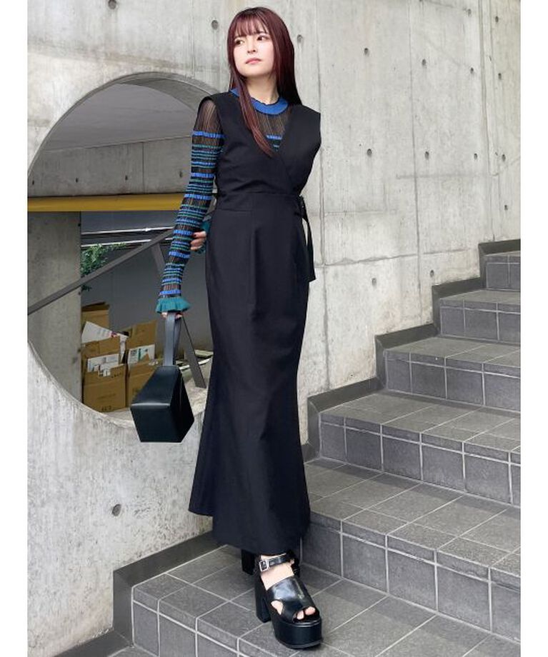 MURUA「カシュクールマーメイドジャンパースカート」|ワンピース|