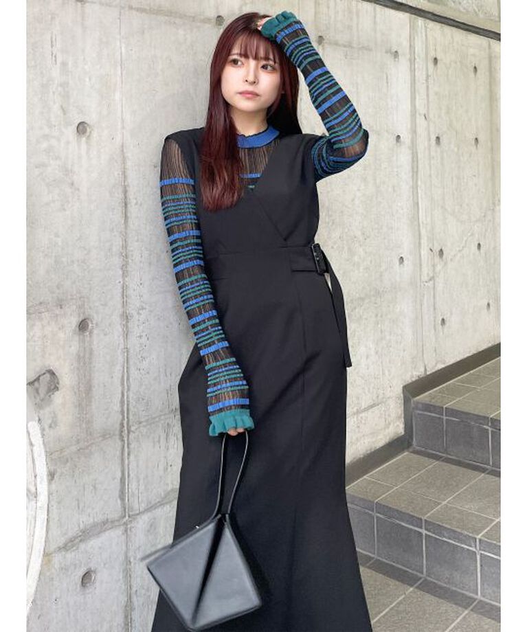 MURUA「カシュクールマーメイドジャンパースカート」|ワンピース|