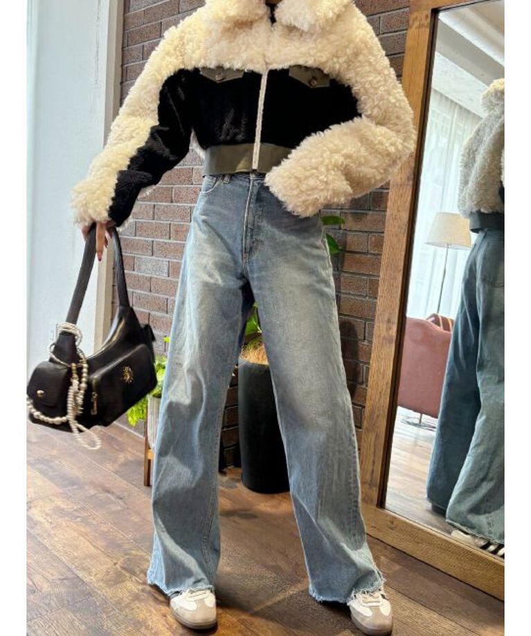 EVRIS「シンプルワイドデニムパンツ」|デニム|