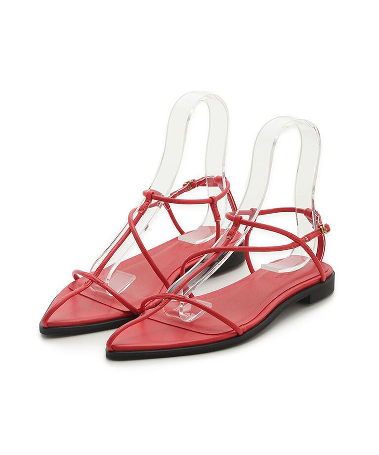 Mila Owen「Tストラップフラットサンダル」|サンダル|RED