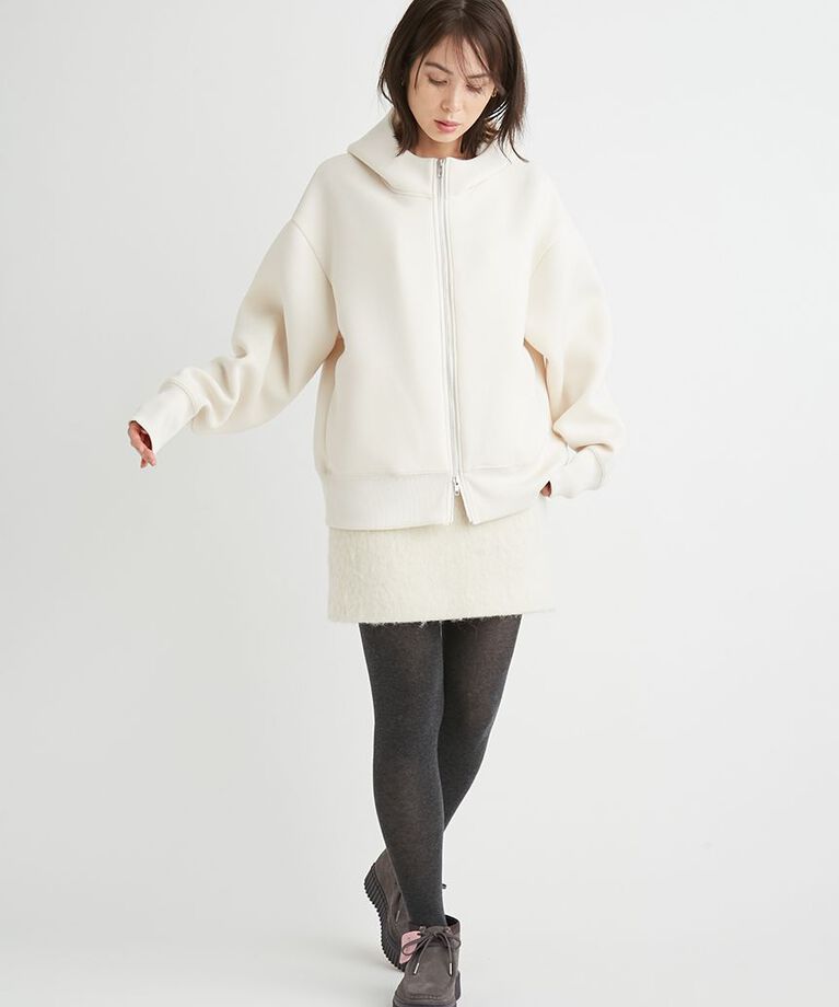 emmi atelier「ジップアップダンボールフーディー」|パーカー|